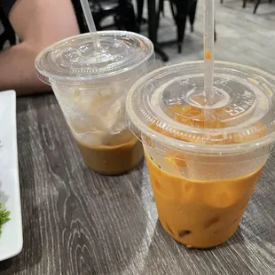 Thai milk tea and Vietnamese coffee.