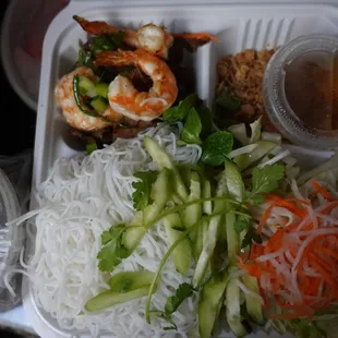 Grilled Pork &amp; Shrimp Vermicelli - protein portion on the small side