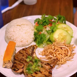 a plate of food on a table