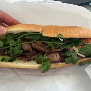 Grilled pork banh mi