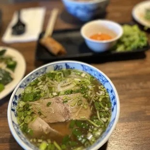 Fatty Brisket Pho and eggroll
