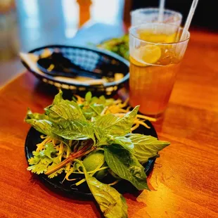 Condiments - Basil, Bean Sprouts, Cilantro, and Jalapeños