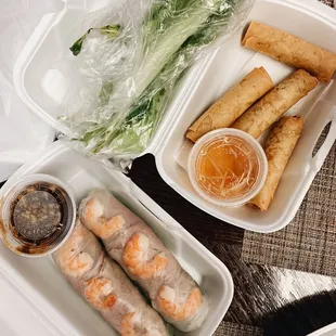 A3. Spring Rolls and A1. Crispy Egg Rolls