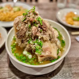 a bowl of food on a table