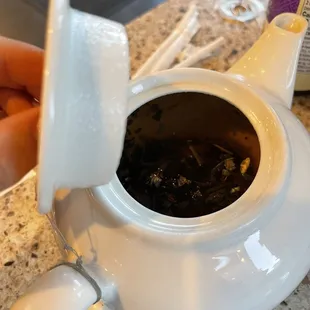 Jasmine tea in a pot
