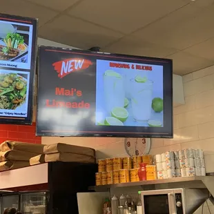 menus on the wall