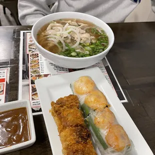 Spring roll and egg roll.