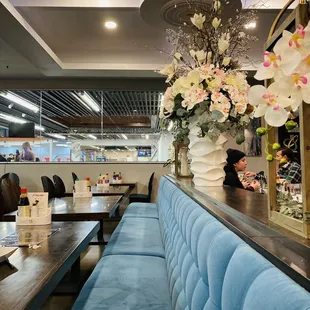 interior, sushi and sashimi