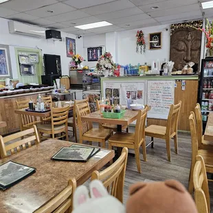 We sat at the table by the catering menu