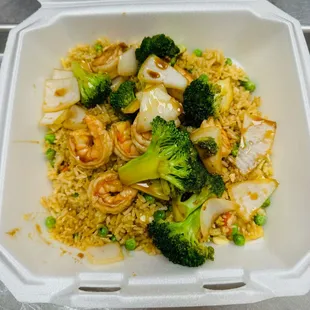 Shrimps fried rice.