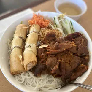 a bowl of vietnamese food