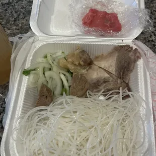 P01. Special Combo Beef Pho , kinda small portion with the meats lol. I asked for uncooked noodles.
