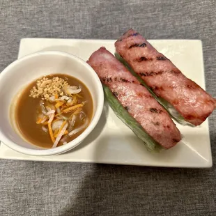 Pork paste spring rolls