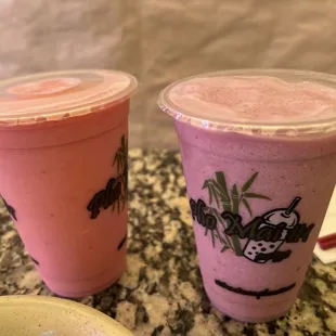 Strawberry smoothie and Berry Boost smoothie