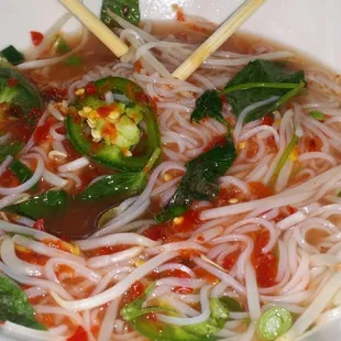 Quick bowl of Pho with my kiddos before Open Tonight at school