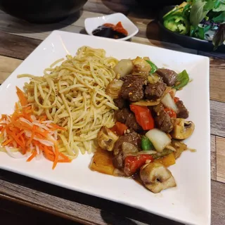 21. Garlic Noodles with Shaking Beefs