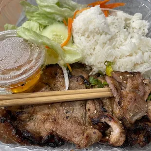 55. Grilled Pork Chop Combo Plate