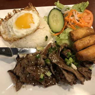 52. Grilled Slice of Pork, Egg Plate