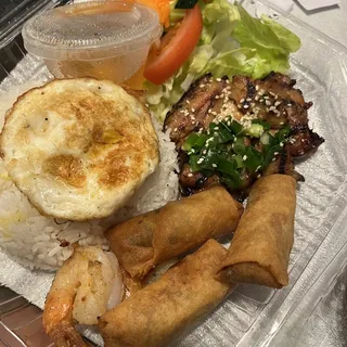 57. Grilled Lemongrass Chicken and Fried Egg Plate
