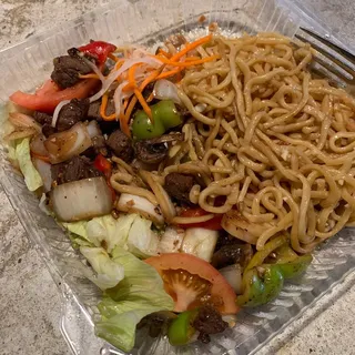 21. Garlic Noodle with Sharking Beef Cubes