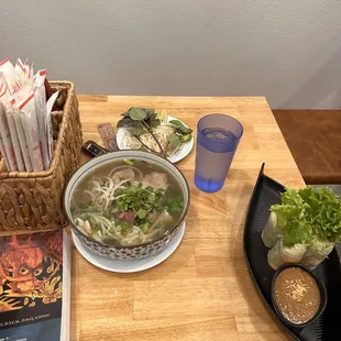 7. Rare Steak and Tendon Pho Shrimp Spring Roll