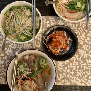 Phomazing pho w 2 rib eye bone that came w the pho below photo &amp; 2 chicken pho above 5.25.24