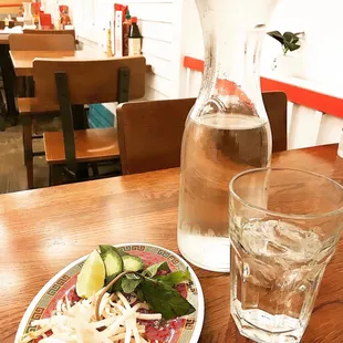 Veggies and water