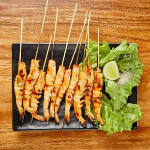 grilled skewered shrimp