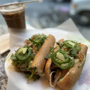 Pork Belly Banh mi and Vietnamese Iced Coffee