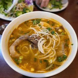 a bowl of soup on a table