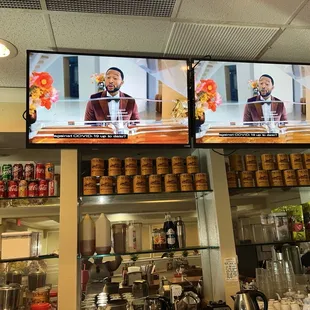 The Televisions and bar area