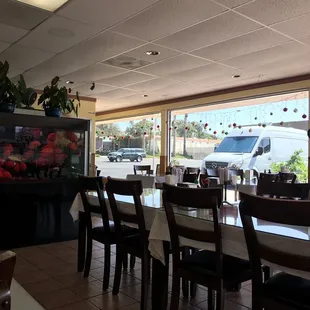 Dining room and fish tank