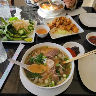 The pho here is so good.  They use quality meat! The fried tofu is also very good to start your meal with.