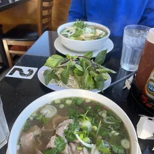 Pho tai and pho chay