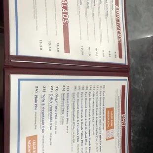 Updated menu