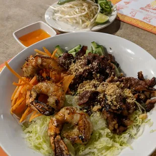 Grilled Pork &amp; Shrimp Vermicelli Bowl