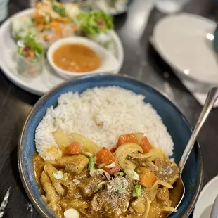 Curry Beef stew and Rice