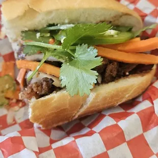 Grilled pork banh mi