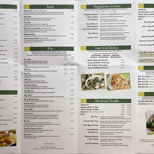 Menu, March 2021 (back side)