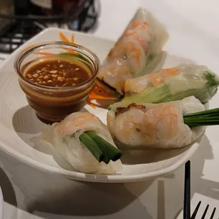  plate of food with dipping sauce