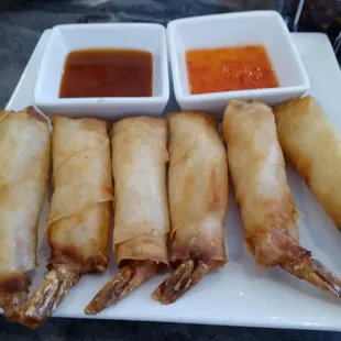 Fried shrimp egg roll appetizer
