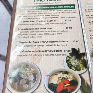 menu, soups and chowder
