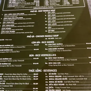Menu back