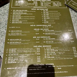 Menu (January 2025)