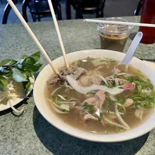 Pho Tai, Iced coffee.  $20.15