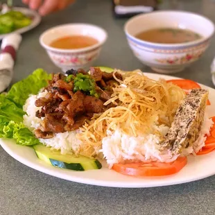 a plate of food on a table