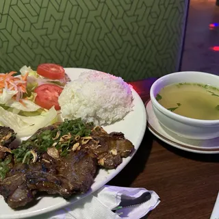 23. Grilled Porkchop, Salad & Soup Plate