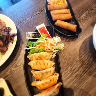 Egg roll and pot stickers