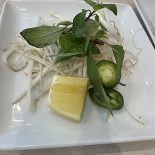 Toppings for pho (I&apos;ve never been served lemon as opposed to lime before!)