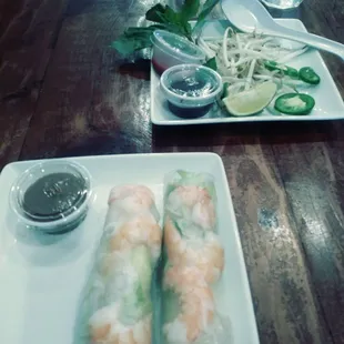 Shrimp rolls.